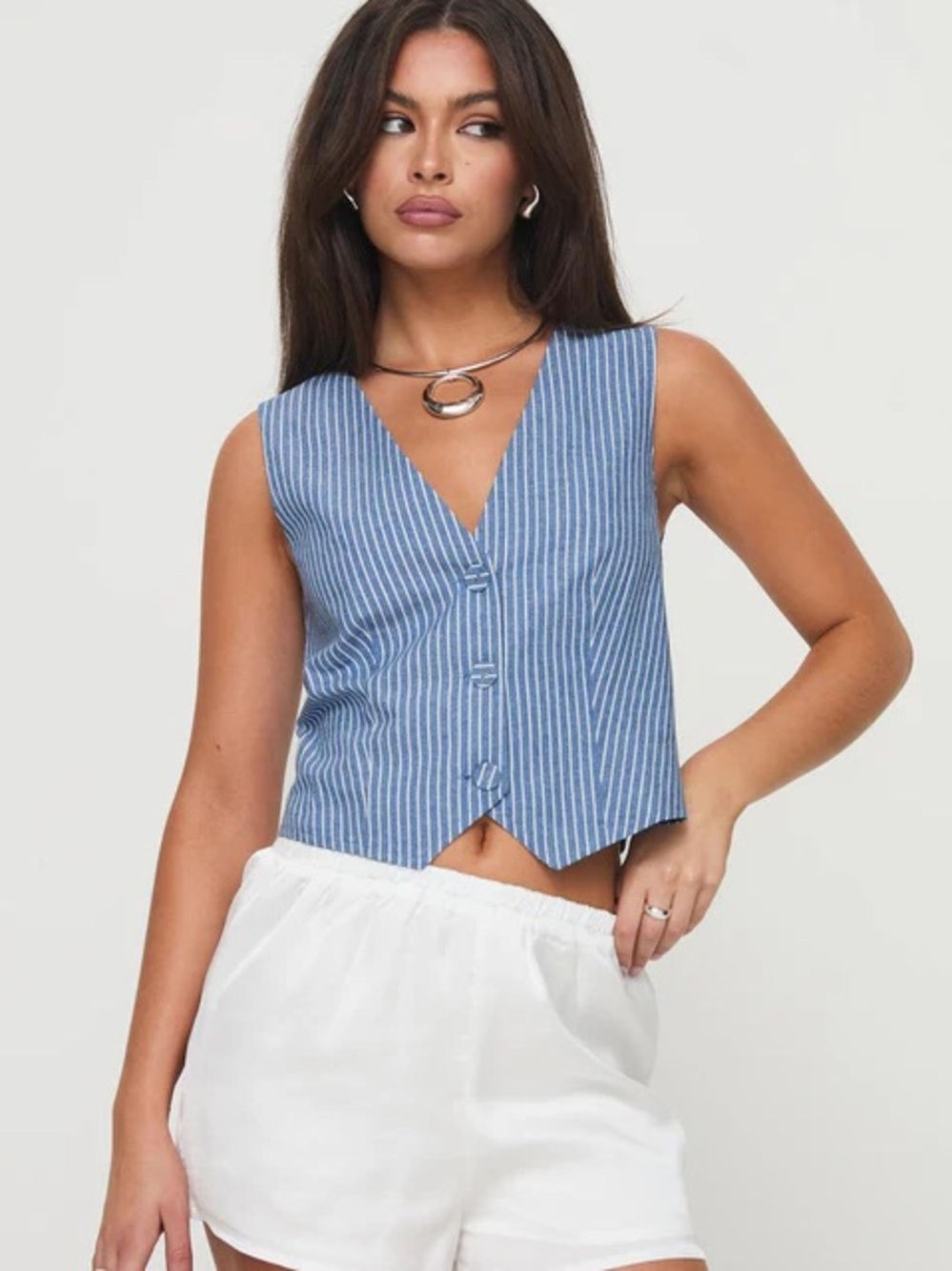 NWT Princess Polly Blue Stripe Veridian Vest
